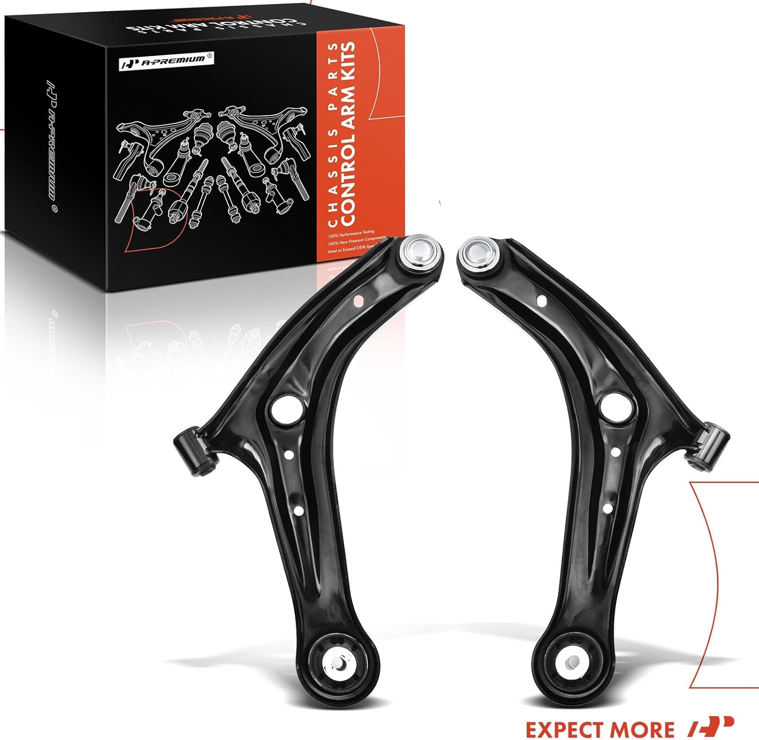 A-Premium 2 brazos de control delanteros inferiores, con rótula y buje, compatibles con Mazda 2 2011 2012 2013 2014