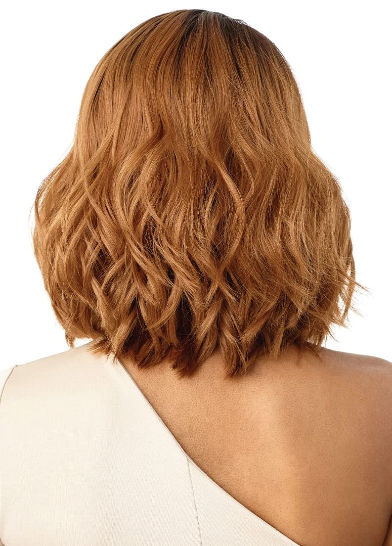 Outre JAYCIANA – Peluca sintética con encaje frontal de alta definición fundida (color DR BROWN SUGAR SWIRL), 11.6 onzas, 1.0 unidades