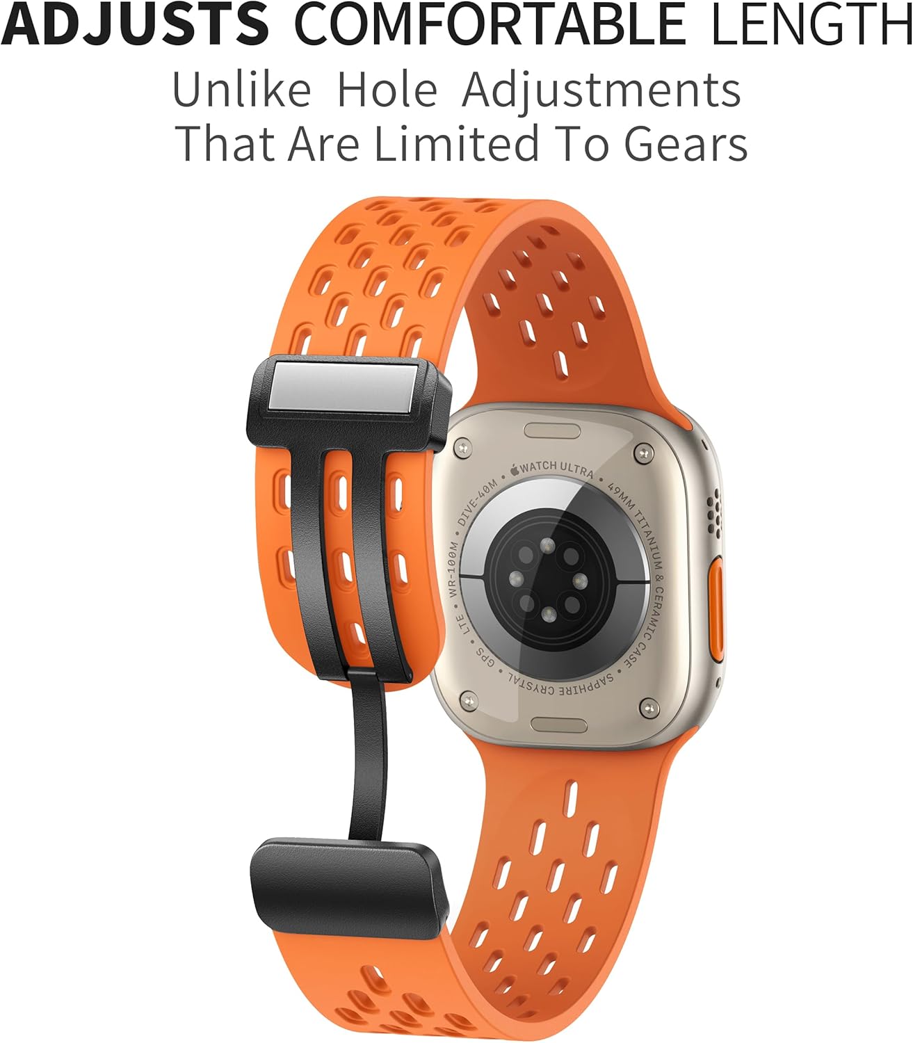 Correa deportiva magnética antisudor para Apple Watch, correas de silicona impermeable y transpirable. Para compatible con iWatch Ultra SE Series