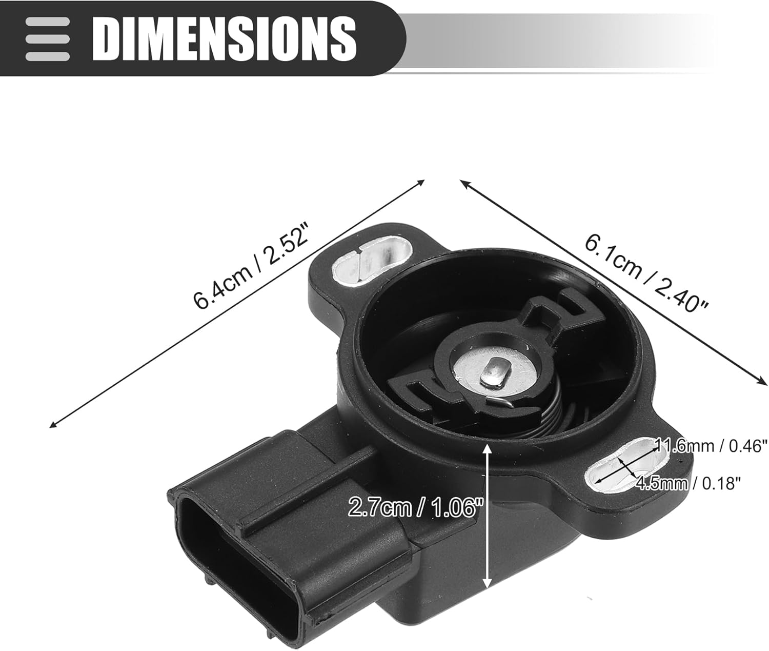 Motoforti Sensor de posición del acelerador, para Mazda MX-6 1993-1997 2.5L, plástico, No.KL01-18-911, negro