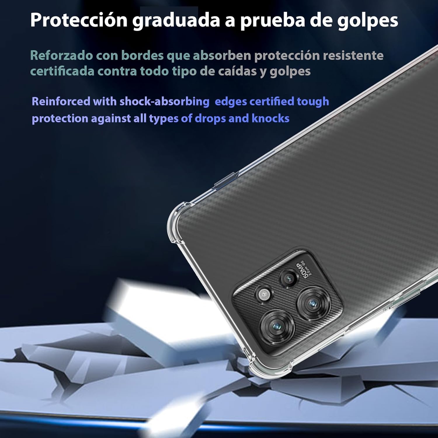 Funda para Motorola Moto ThinkPhone Clear TPU Cuatro Esquinas Cubierta Protectora Transparente Suave