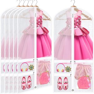 6 bolsas de ropa de PVC transparente de 24 x 50 pulgadas, bolsas para disfraces de baile, bolsa de competencia de baile con cremalleras de estante y 6 bolsas de ropa de PVC transparente de 24 x 50 pulgadas, bolsas para disfraces de baile, bolsa de competencia de baile con cremalleras de estante y