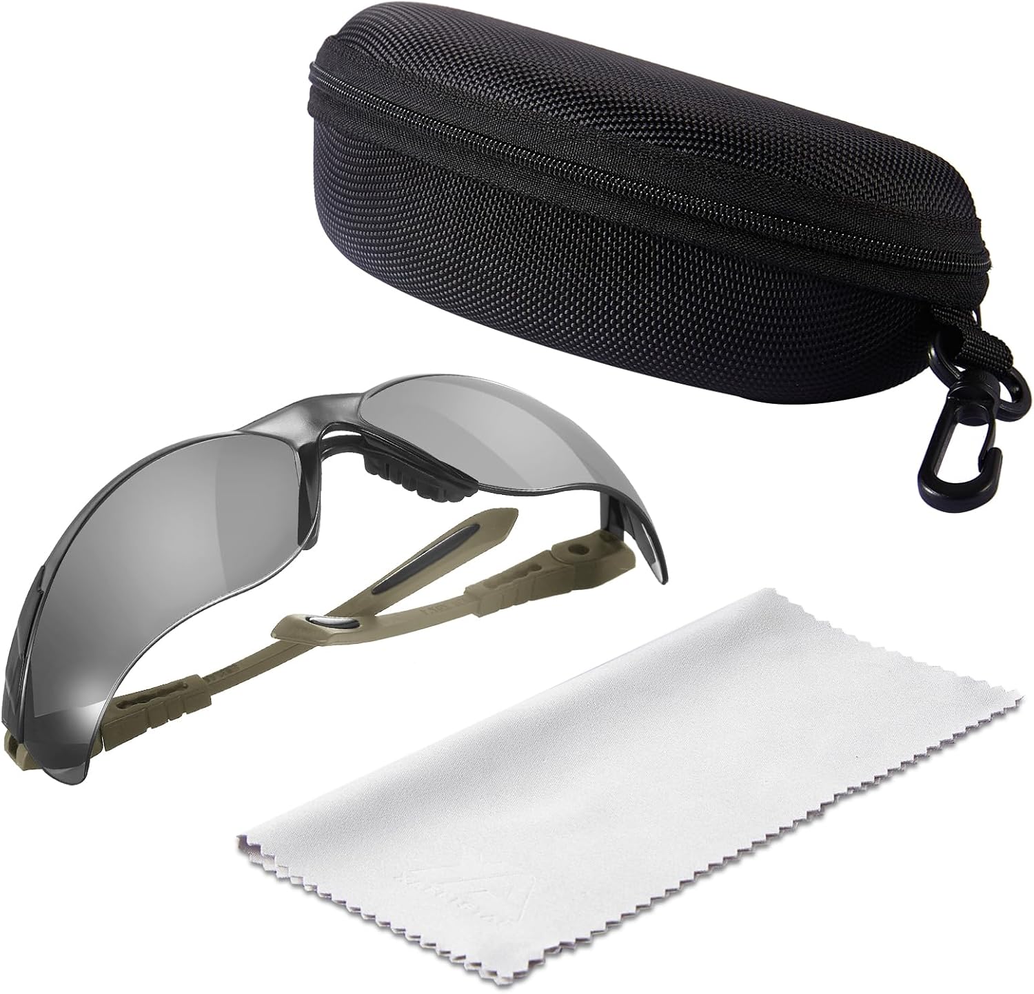 xaegistac Shooting Glasses Anti-fog Shooting Range Eye Protection, Adjustable Safety Glasses with Zipper Hard Case
