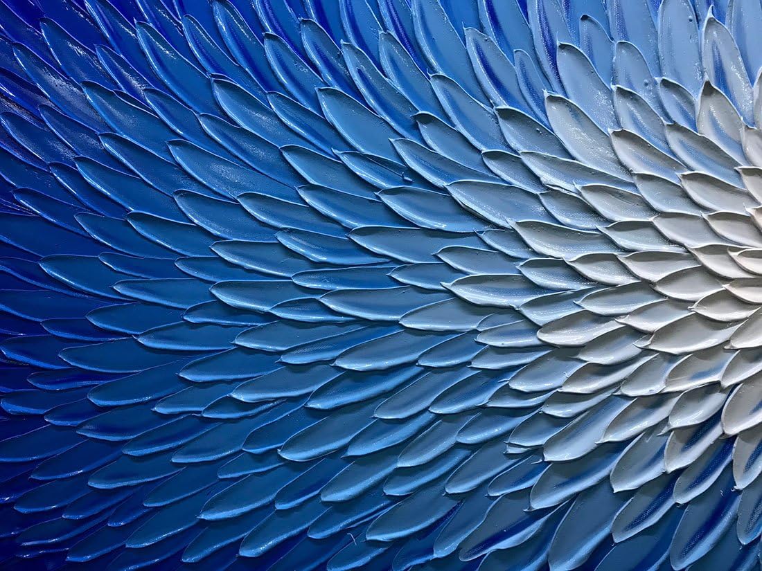 Amei Pinturas artísticas, 24 x 48 pulgadas, pintura al óleo de flores, pinturas 3D pintadas a mano sobre lienzo, arte abstracto, arte de madera en