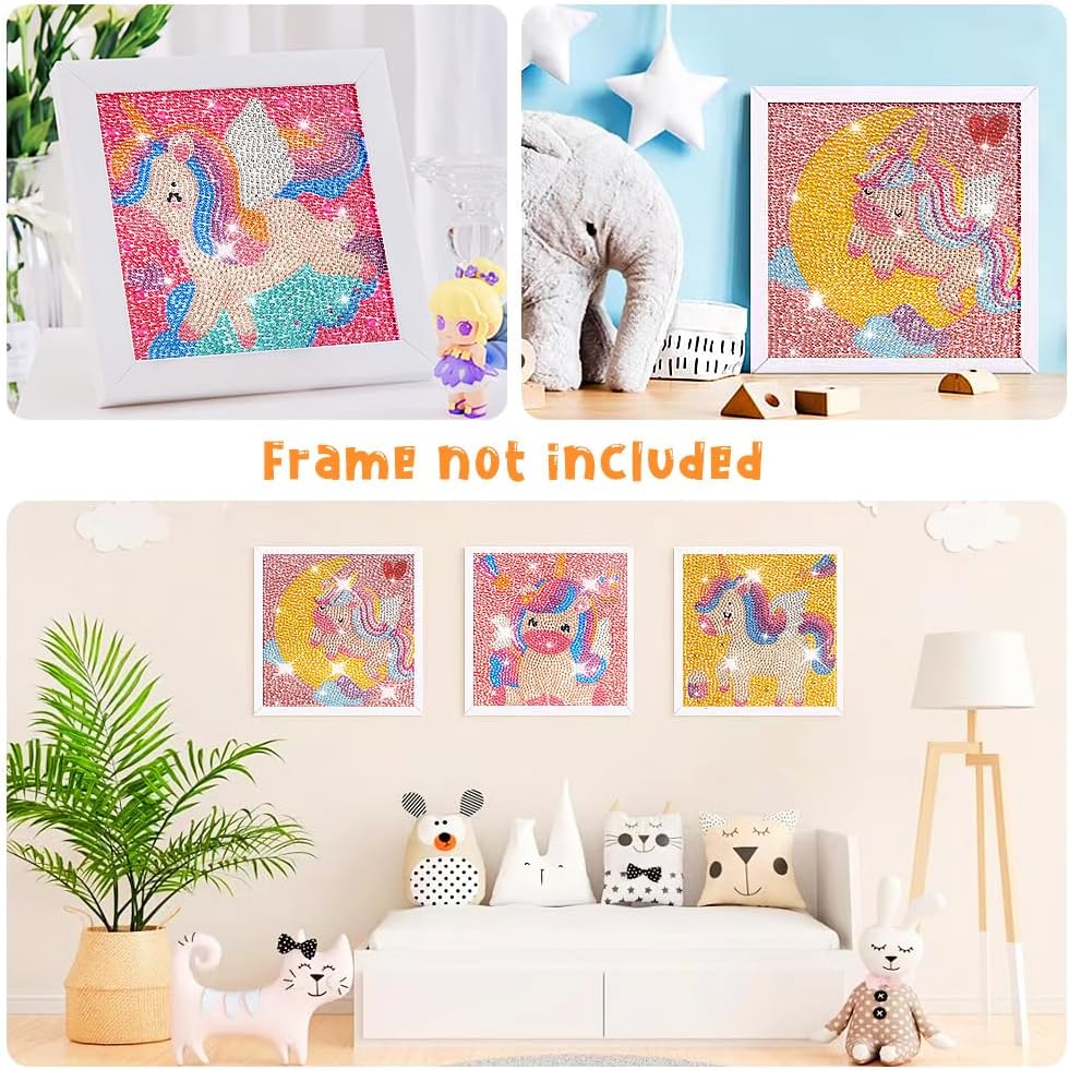 ForPeak Arte de diamantes para niños, artes y manualidades para niños de 8 a 12 años, pintura de gemas de taladro completo de mosaico por números,