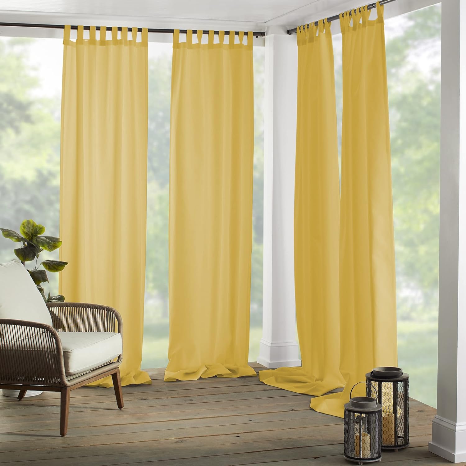 Elrene Home Fashions 026865643039 – Cortina de ventana para interiorexterior con solapa sólida en la parte superior
