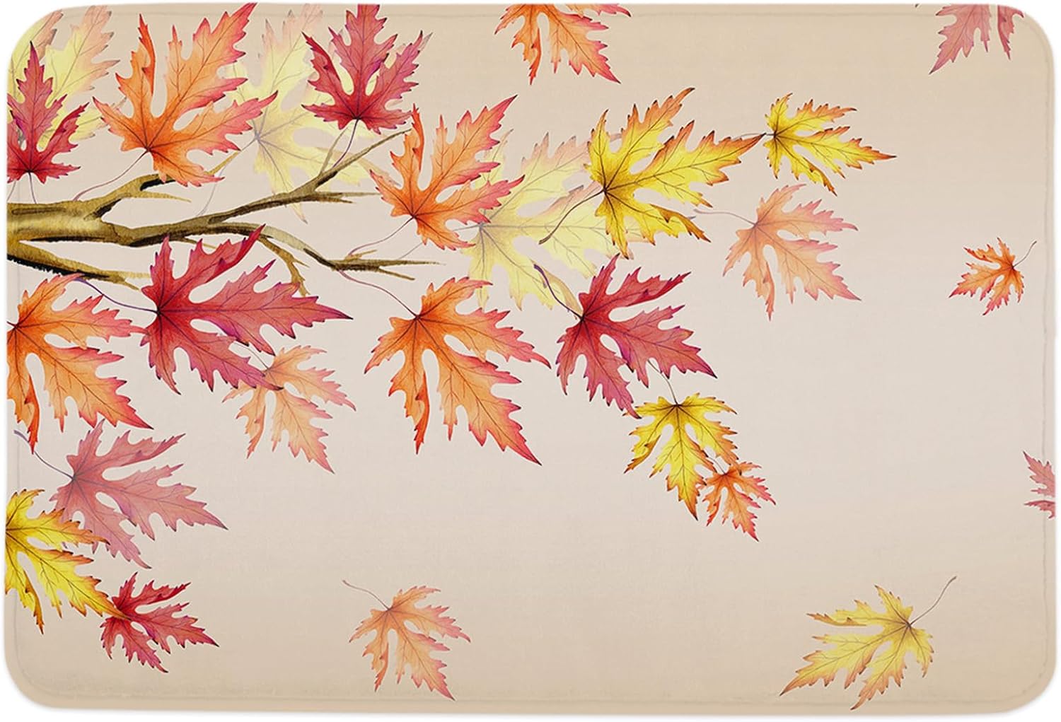 Alfombra de baño de otoño, hojas de arce, tapete de esponja para otoño, tapete de baño naranja, antideslizante, lavable, duradero, para baño,