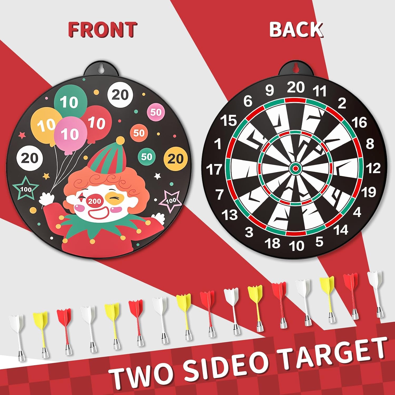 16 piezas de tablero de dardos magnético, tablero de dardos magnético para interiores y exteriores, juego divertido para juegos de fiesta, juguetes