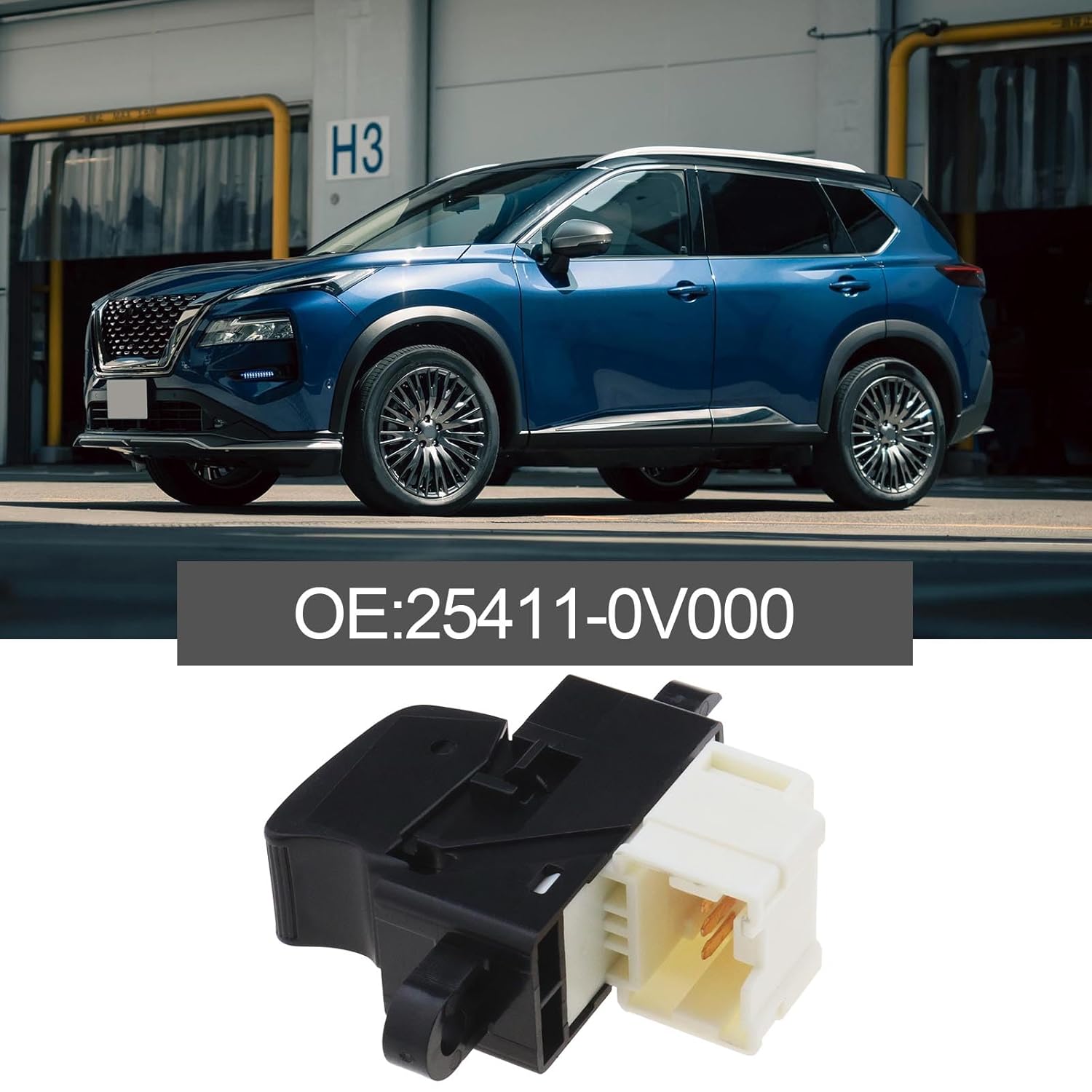 Micro Traders Botón de interruptor de ventana lateral del pasajero de 6 pines 25411-0V000 compatible con Nissan X-Trail T30Almera TinoTerrano