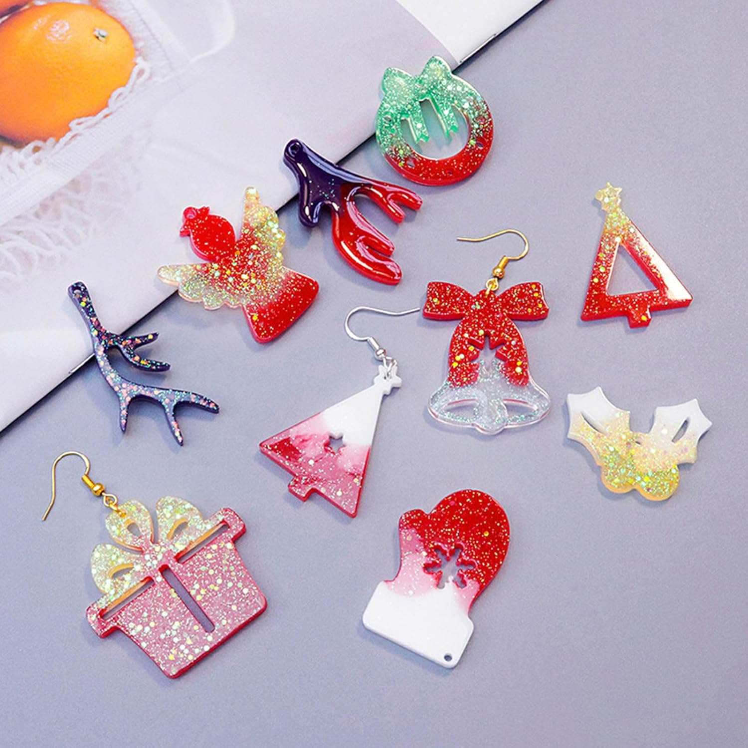 SYlive Molde de llavero de silicona DIY Artesanías Molde de resina epoxi Joyería colgante de Navidad
