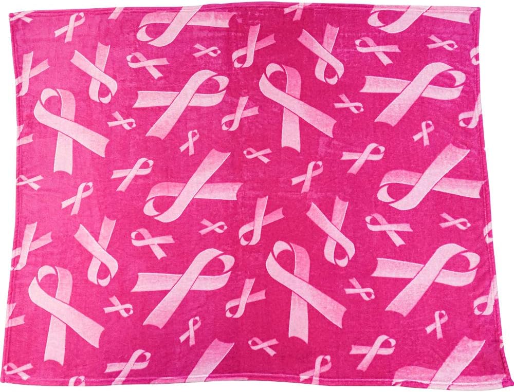 Pink Ribbon – Manta de concientización sobre el cáncer de mama, manta suave de 50 x 60 pulgadas, perfecta para la temporada de acurrucarse
