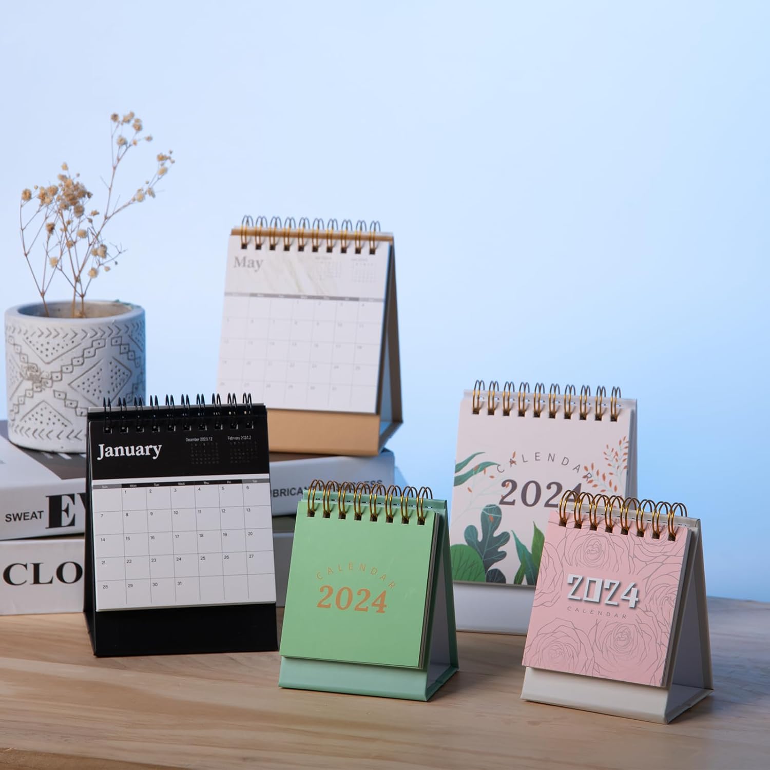 Calendario de escritorio pequeño 2024-2025, mini calendario de escritorio de julio de 2024 a diciembre de 2025, decoración de escritorio