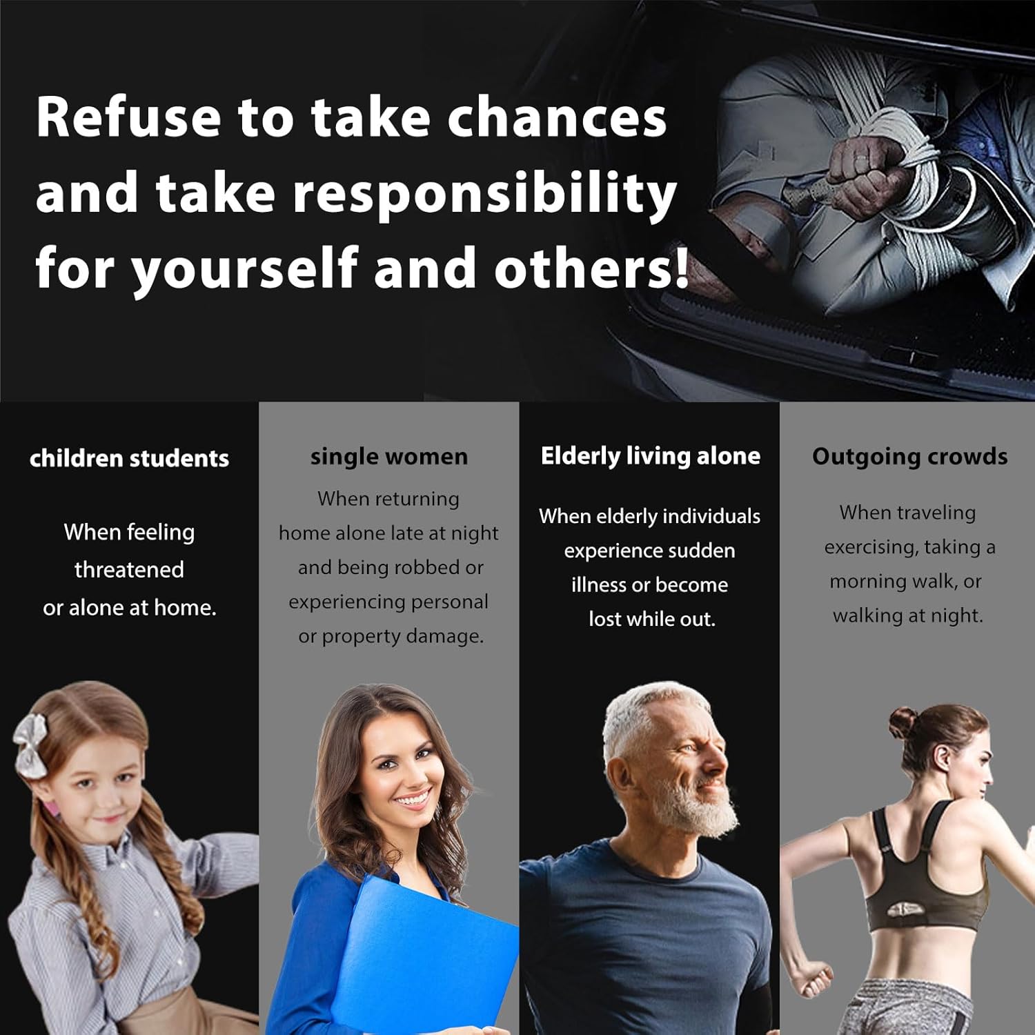 ARPHTYL Llavero de autodefensa para mujeres, alarma de seguridad personal, dispositivos de protección de sirena de seguridad recargable, botones de