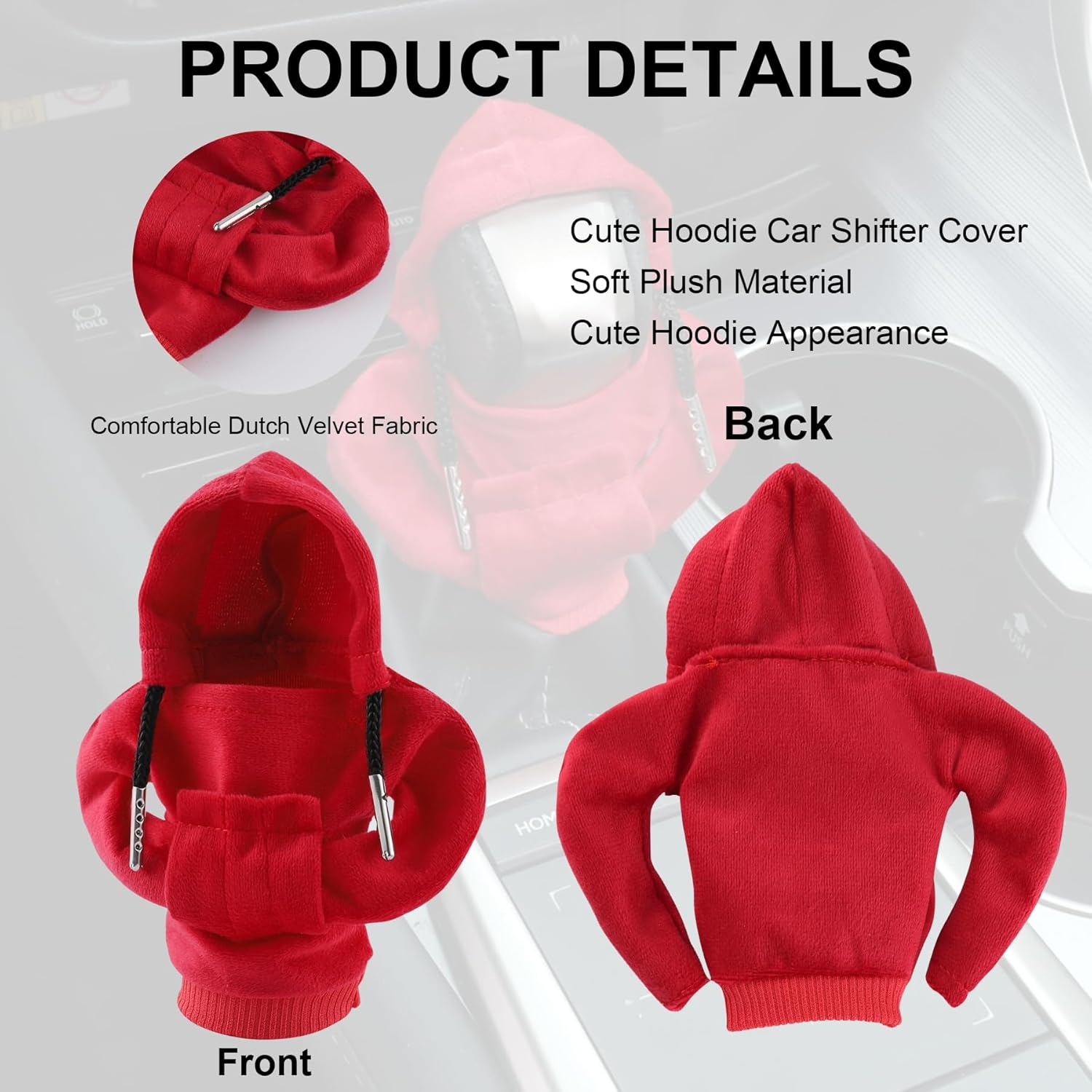 Funda para palanca de cambios de automóvil, diseño de suéter de moda, funda de perilla de palanca de cambios automática, bonito diseño de sudadera