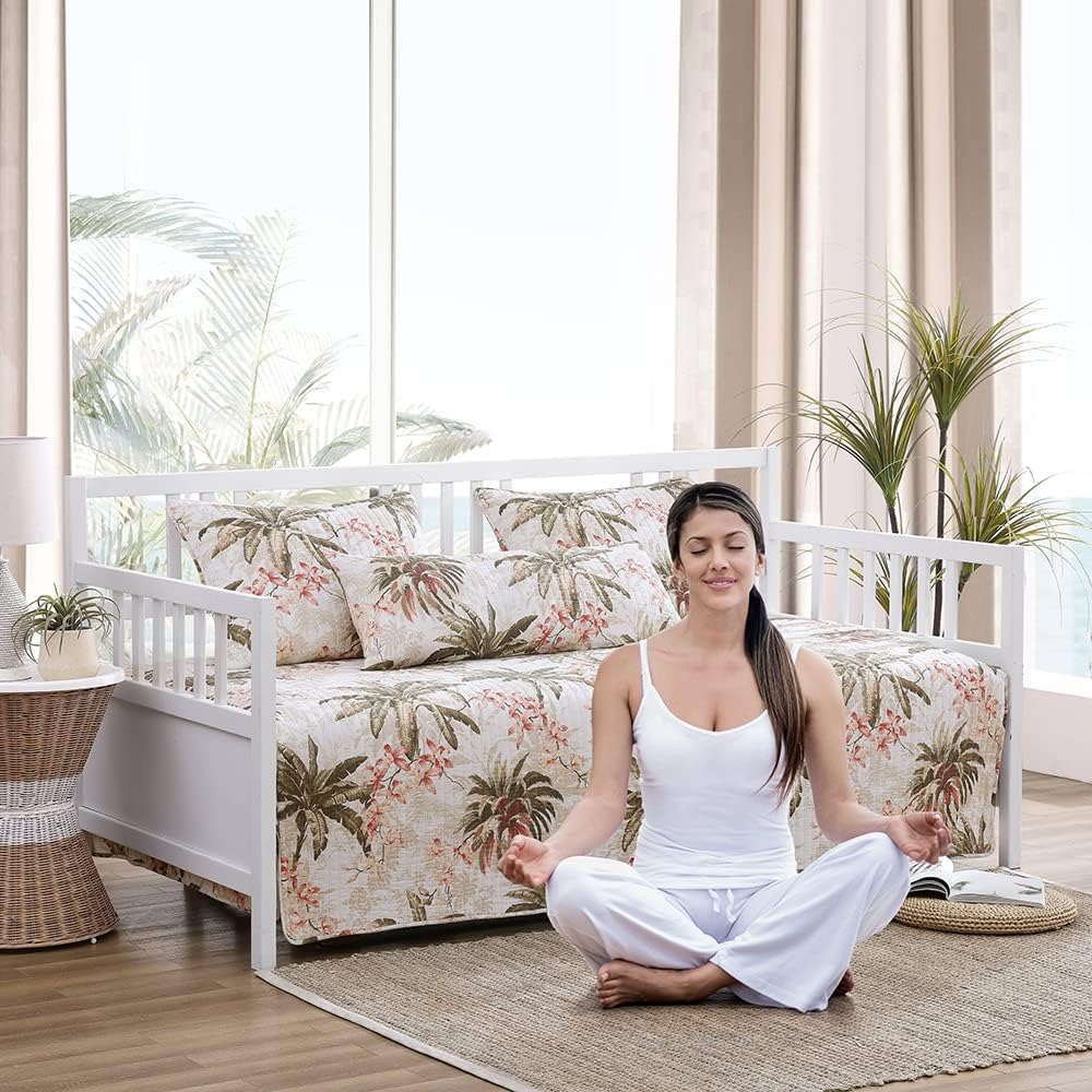 Tommy Bahama – Juego de sofá cama, ropa de cama de algodón con fundas de almohada y fundas de almohada a juego, decoración ligera para el hogar para