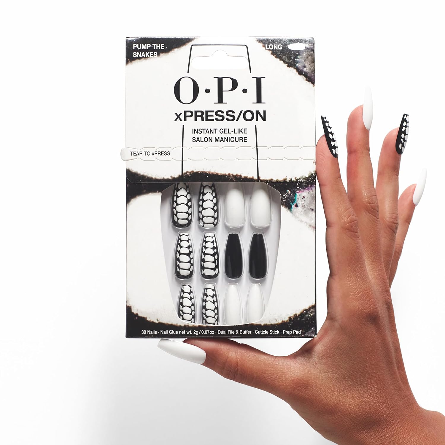 OPI xPressON – Uñas a presión, hasta 14 días de manicura de salón tipo gel, veganas, embalaje sostenible, con pegamento para uñas, arte de uñas