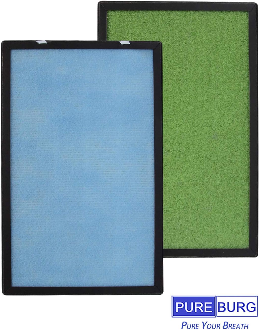 PUREBURG PHZF-21 Filtros de repuesto compatibles con el purificador de aire Brondell Horizon O2+ P200, paquete de 2 unidades H13 HEPA de filtración