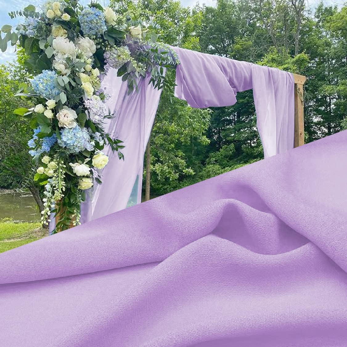 The Yard – Tela de gasa color lila de 10 yardas, tela transparente de color sólido para bodas, eventos, drapeado, vestido de arco, costura,