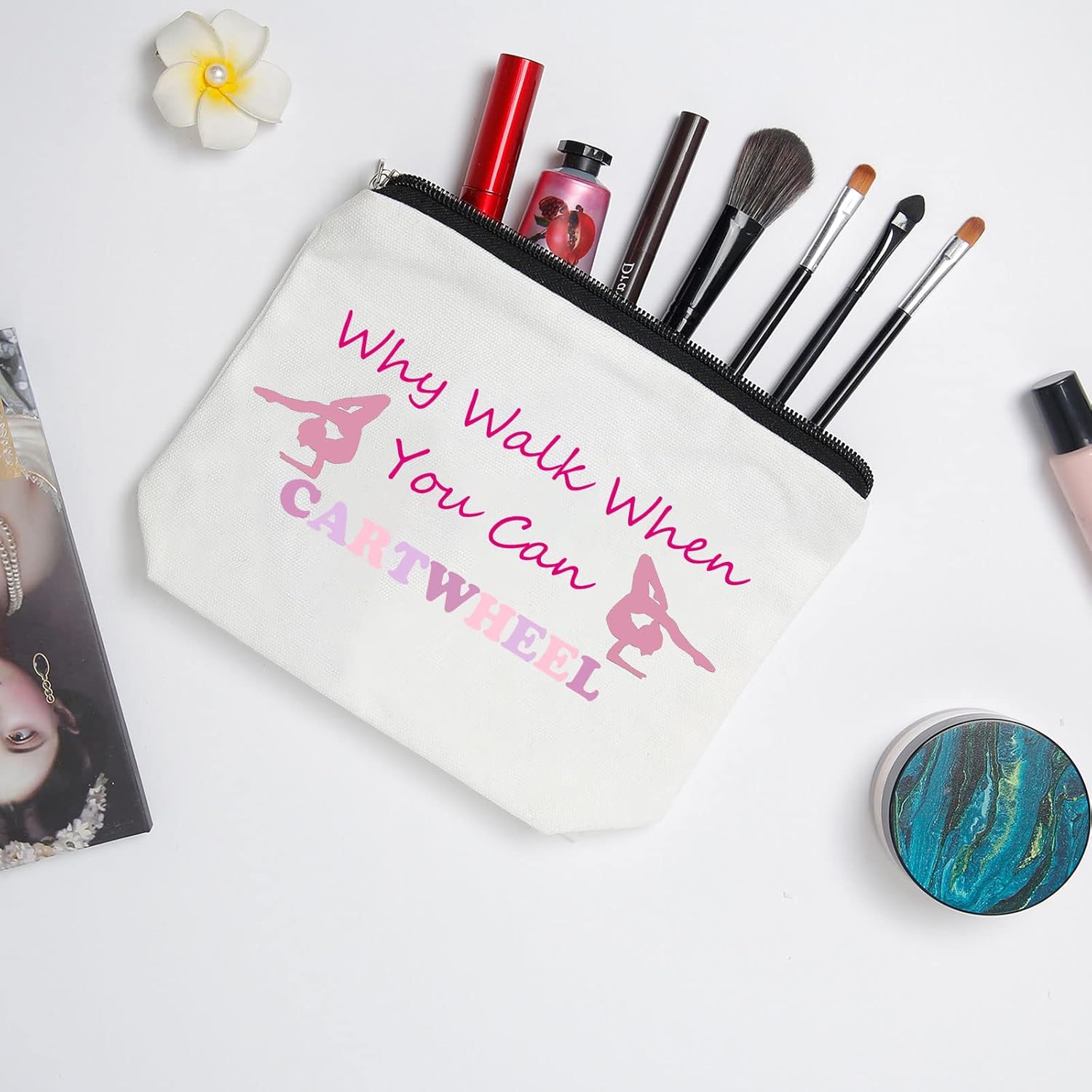 Cartwheel – Kit de supervivencia de gimnasia, bolsa de maquillaje para gimnasta, regalo inspirado en el equipo, regalo para amantes de la gimnasta,