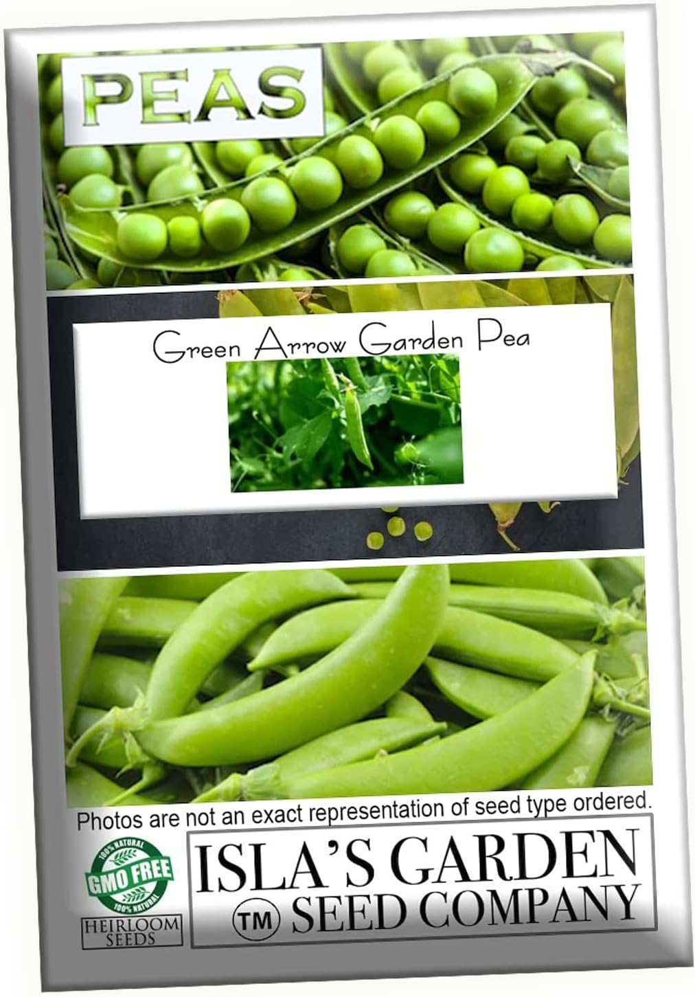 Semillas de guisantes de jardín “Green Arrow” para plantar, más de 50 semillas de reliquia por paquete, semillas de jardín de Isla (semillas de