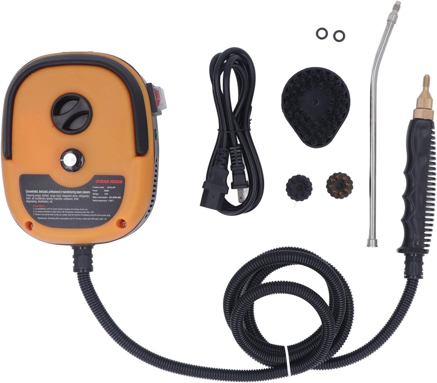 Limpiador de vapor de alta presión de 2500 W, máquina de limpieza de vapor de mano con tanque de revestimiento de metal para cocina de automóvil