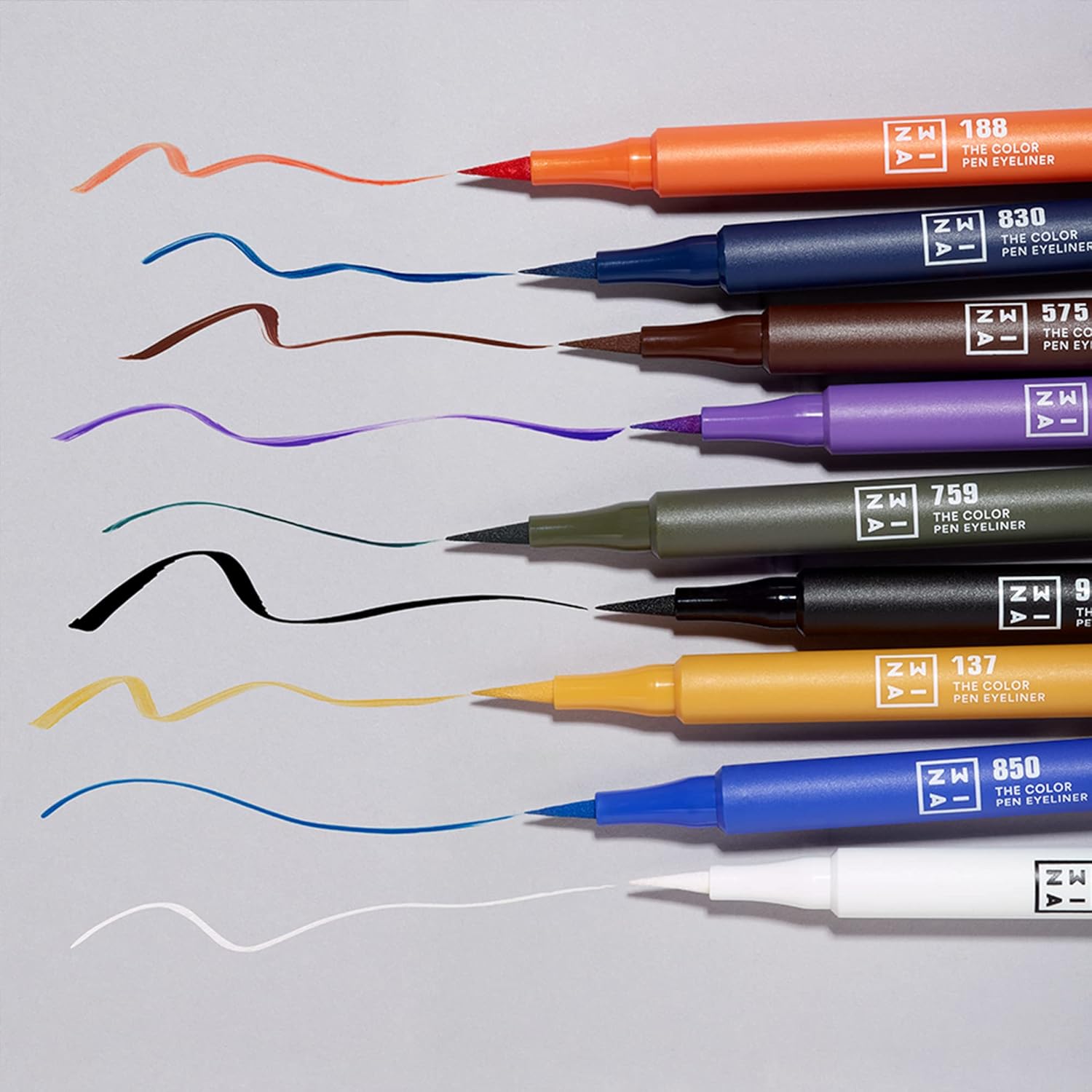 3INA The Color Pen Eyeliner 188 – Delineador líquido de larga duración de punta ultra fina naranja 14H – Colores vibrantes, mate, a prueba de