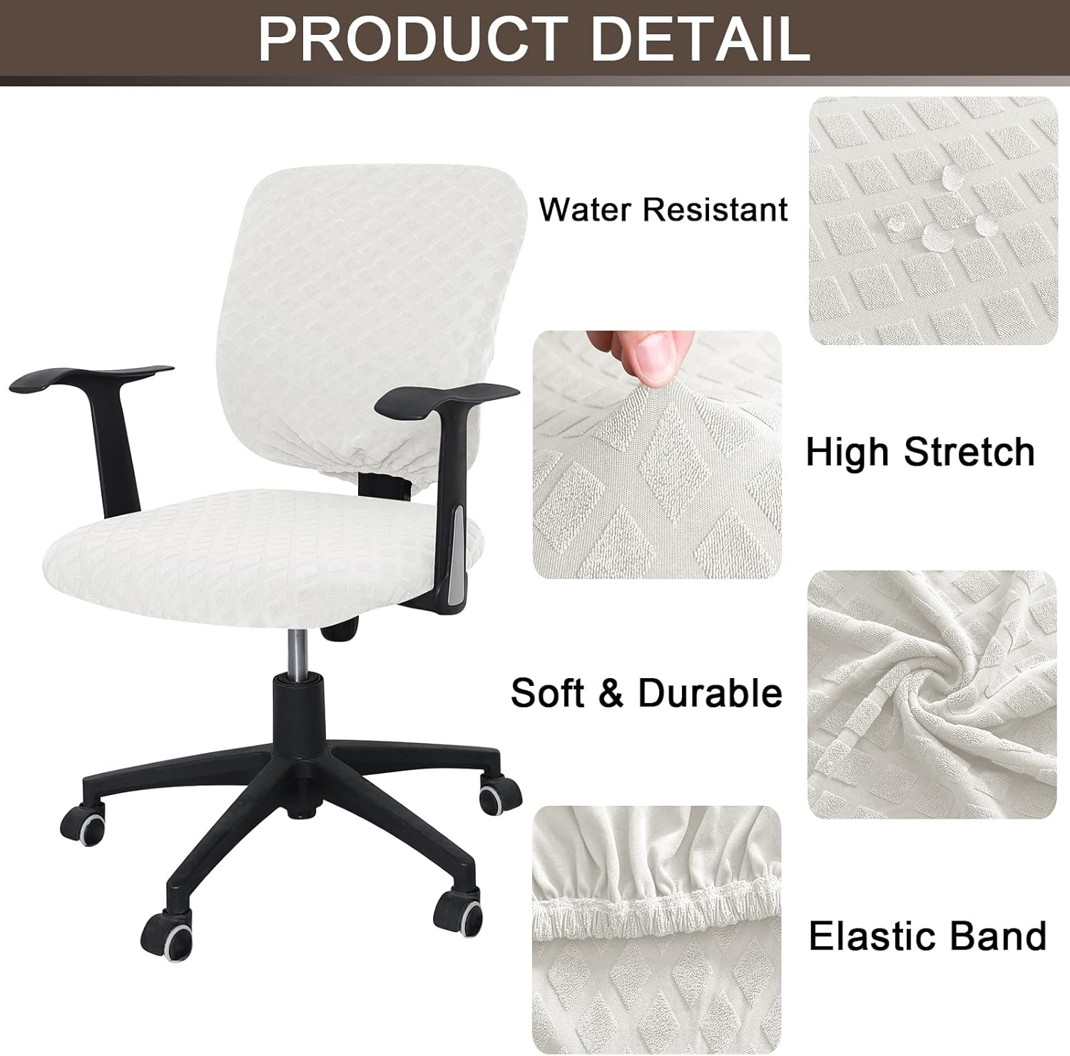 Celevingne Funda para silla de oficina, fundas universales giratorias para silla de computadora, protector elástico extraíble para silla de