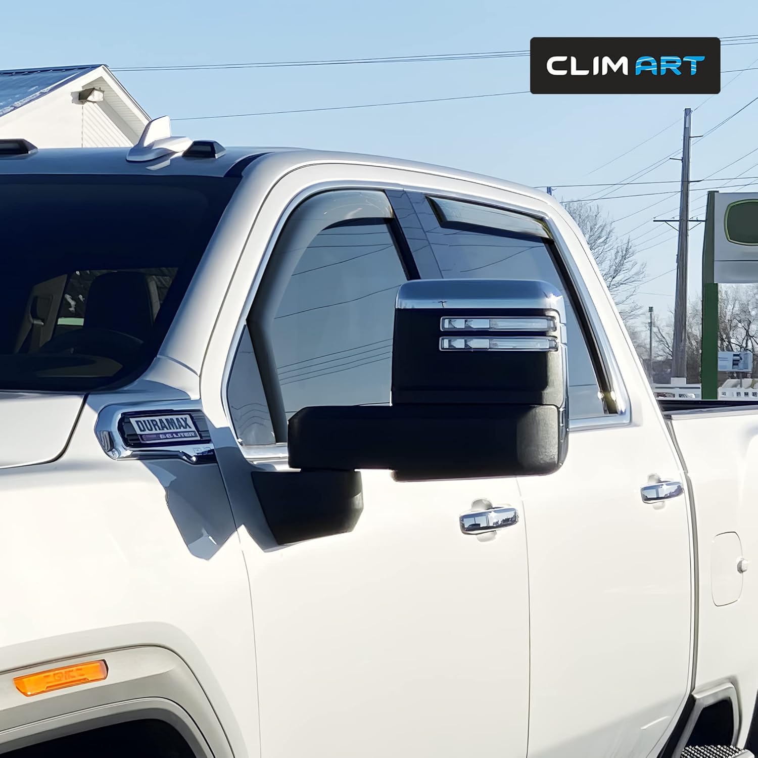 CLIM ART Protectores de lluvia increíblemente duraderos en el canal para GMC Sierra 2500HD3500HD 2020-2024 Crew Cab, deflectores de ventana