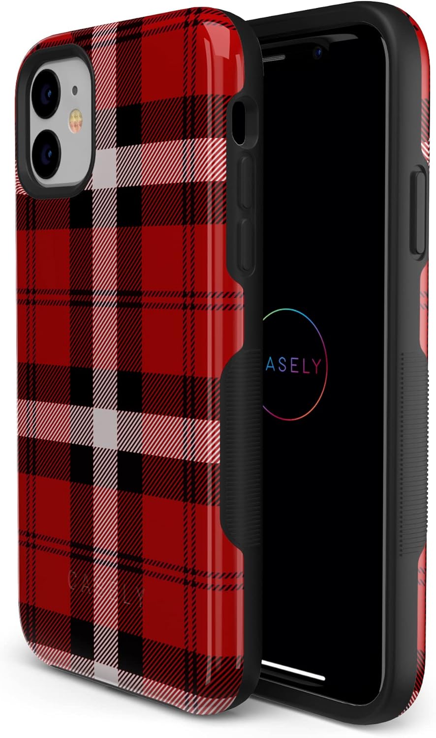 Casely Funda para iPhone 11  Como si! Funda a cuadros rojos