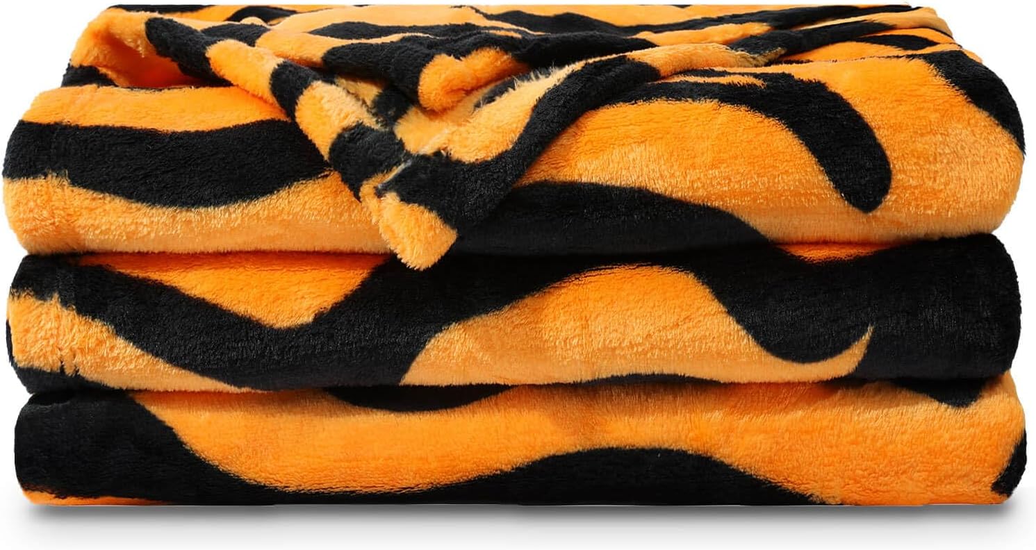 NANPIPER Manta de cama suave para decoración de habitación, mullida, tamaño individual, mantas cálidas con estampado de cebra