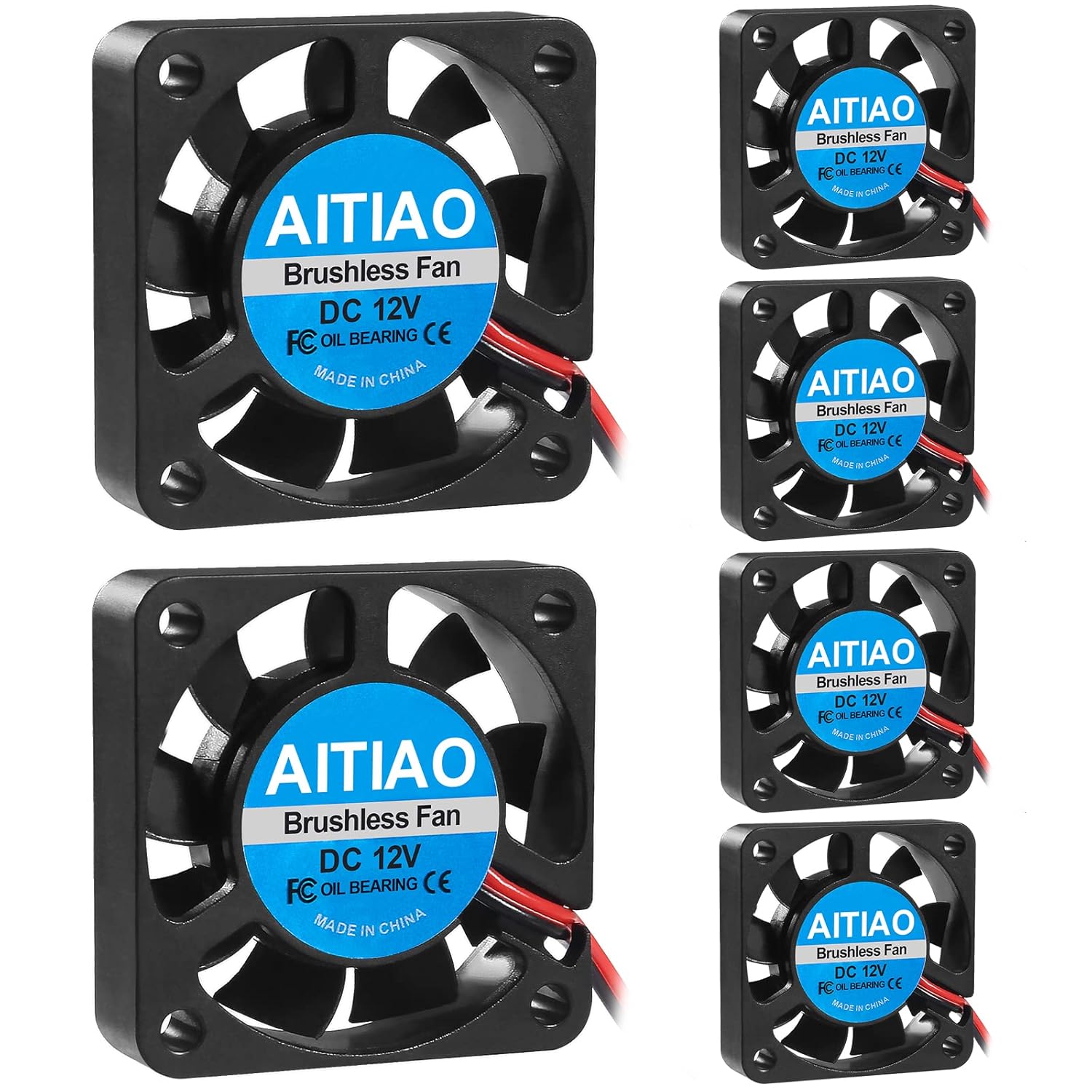 6 unidades 4010 ventilador ventilador DC 12V mini ventiladores de refrigeración sin escobillas 1.575×1.575×0.394 in soplador de impresora 3D 4010