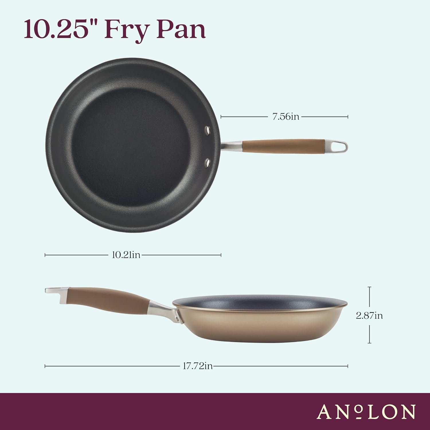 Anolon Advanced Home – Sartén antiadherente anodizada dura (10.25 pulgadas, bronce)