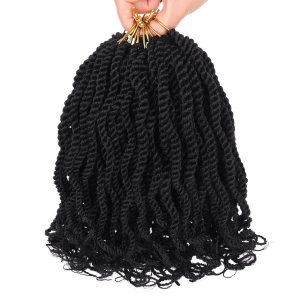 Leeven Paquete de 8 paquetes de cabello ondulado senegalés con extremos rizados, trenzas de ganchillo cortas preenlazadas de 8 pulgadas, trenzas de Leeven Paquete de 8 paquetes de cabello ondulado senegalés con extremos rizados, trenzas de ganchillo cortas preenlazadas de 8 pulgadas, trenzas de
