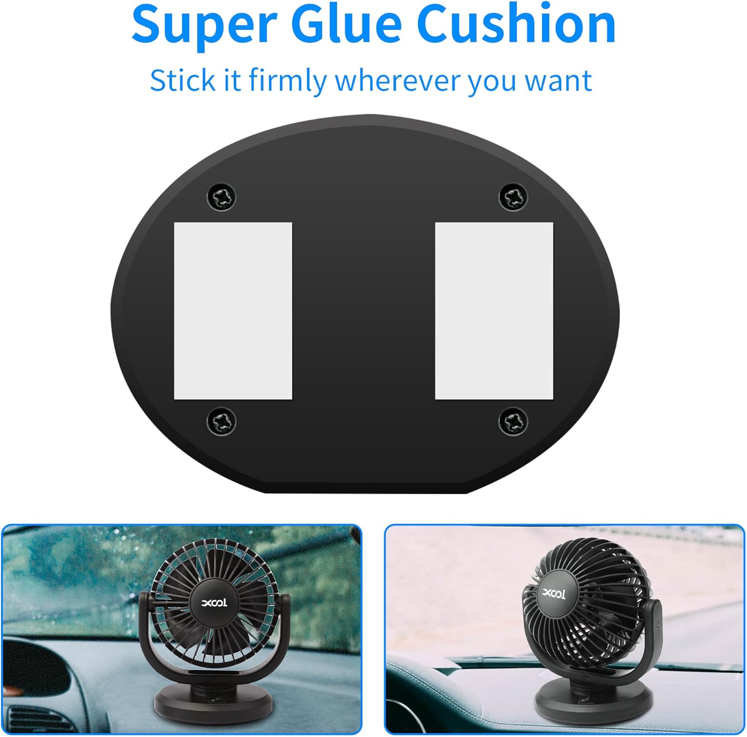 XOOL Ventiladores de coche de 12 V, ventilador de aire eléctrico de refrigeración de coche de 4 pulgadas, potente ventilador de automóvil individual