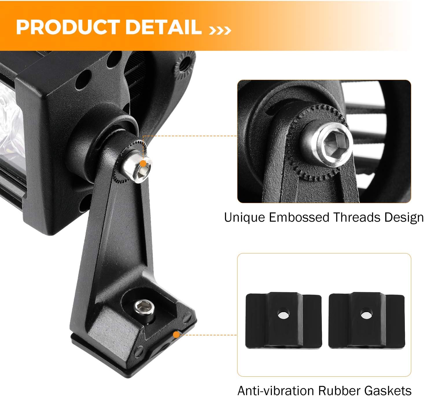 Auxbeam Soportes de barra de luz, 2 piezas, kit de soportes de montaje lateral universal para camiones todoterreno, coche, jeep, barra LED