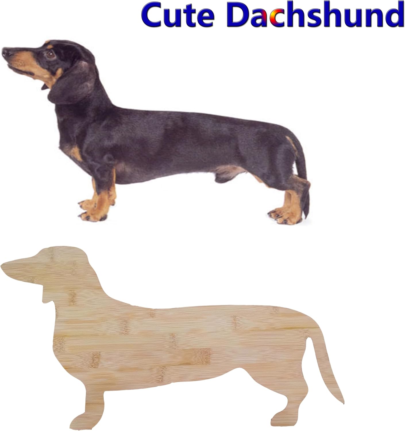 ZMURED Plato de cena de perro lindo para cena de Navidad, plato de cena de perro salchicha de 19 pulgadas, bandeja decorativa de madera, bloque de