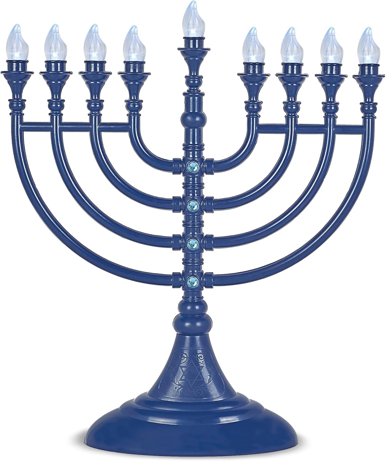 Menorá LED tradicional de Hanukkah alimentado por batería o USB Janucía eléctrica Menorah Cable micro USB de 4 pies incluido – Velas electrónicas de