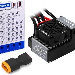 GOUPRC 60A sin escobillas RC ESC 2-3S controlador de velocidad eléctrico impermeable con tarjeta de programación para accesorios a escala 110 RC GOUPRC 60A sin escobillas RC ESC 2-3S controlador de velocidad eléctrico impermeable con tarjeta de programación para accesorios a escala 110 RC