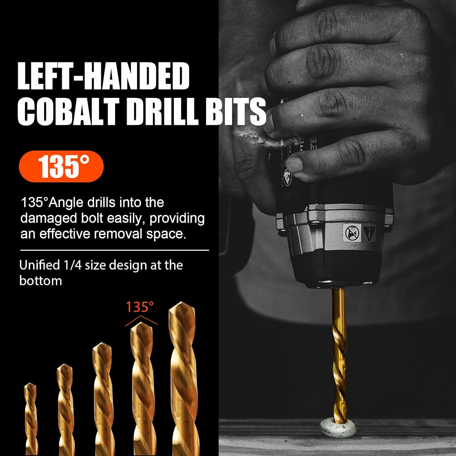 Juego de 11 extractores de tornillos, broca izquierda y extractor de pernos, fácil de quitar, tornillos y tuercas dañados, juego de extractor de