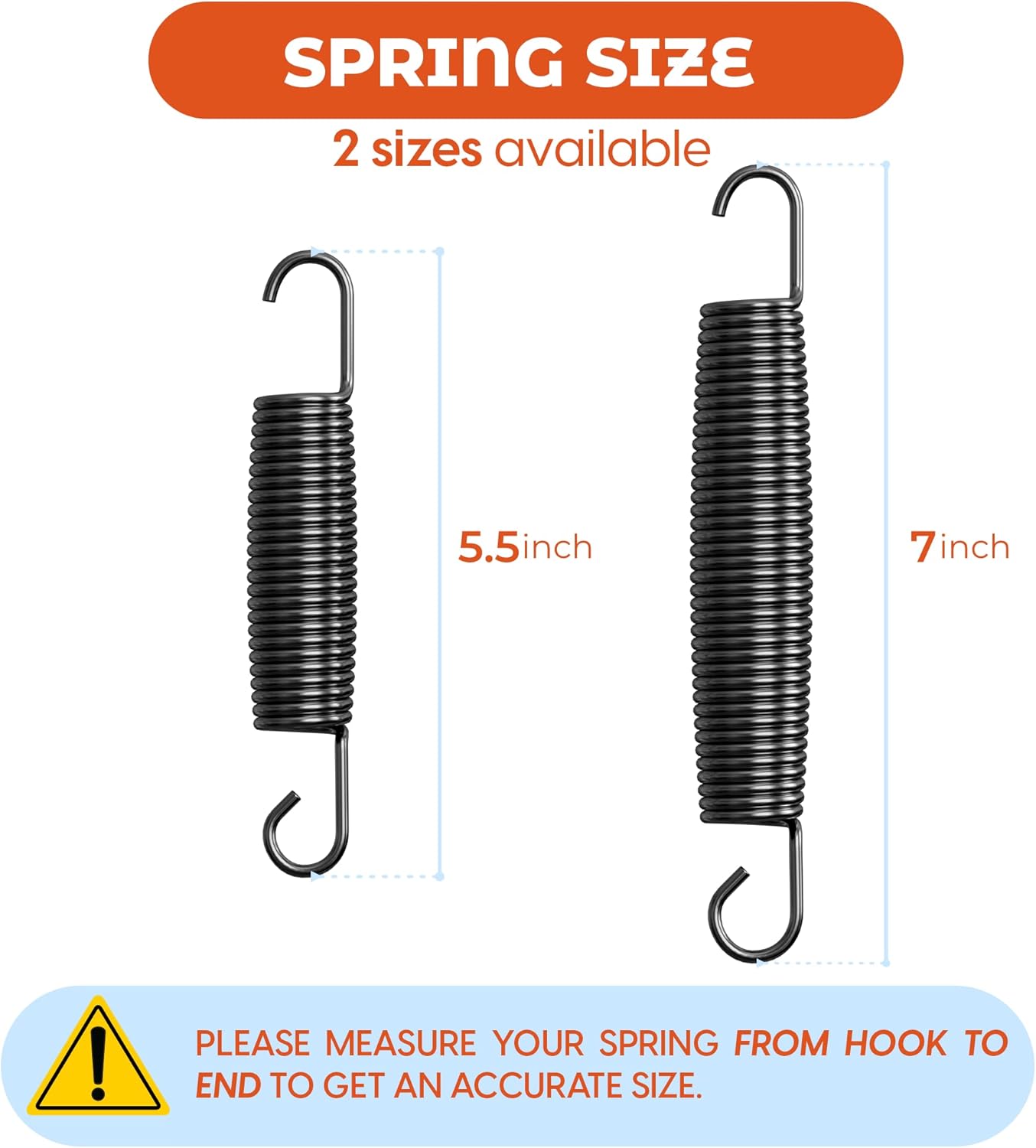 Happin Muelles para trampolín de 7 y 5.5 pulgadas con herramienta de resorte, juego de 16 resortes de acero galvanizado resistente, resortes de