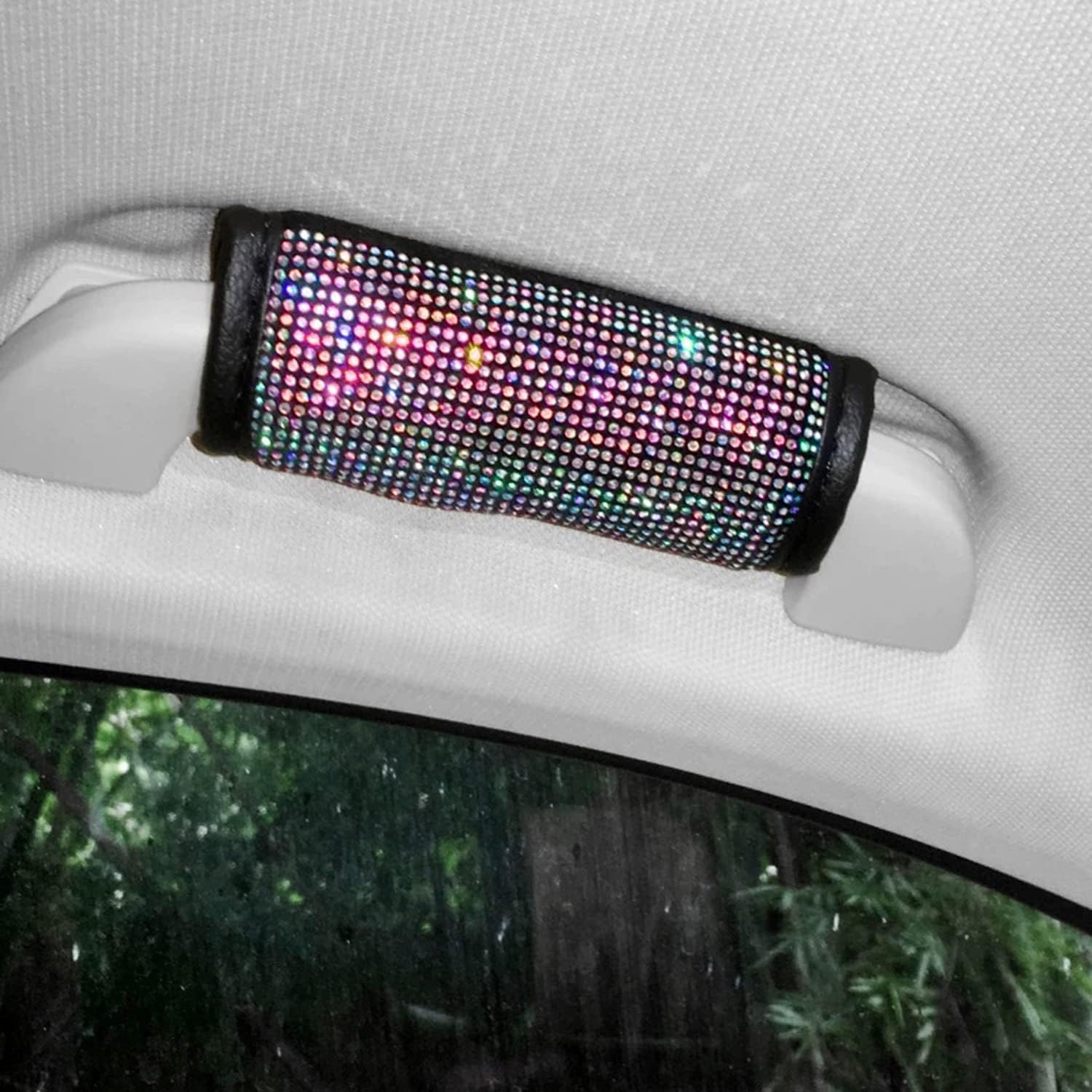 Paquete de 4 fundas brillantes para manija de puerta de seguridad para automóviles, con cristales brillantes, almohadillas protectoras para manija