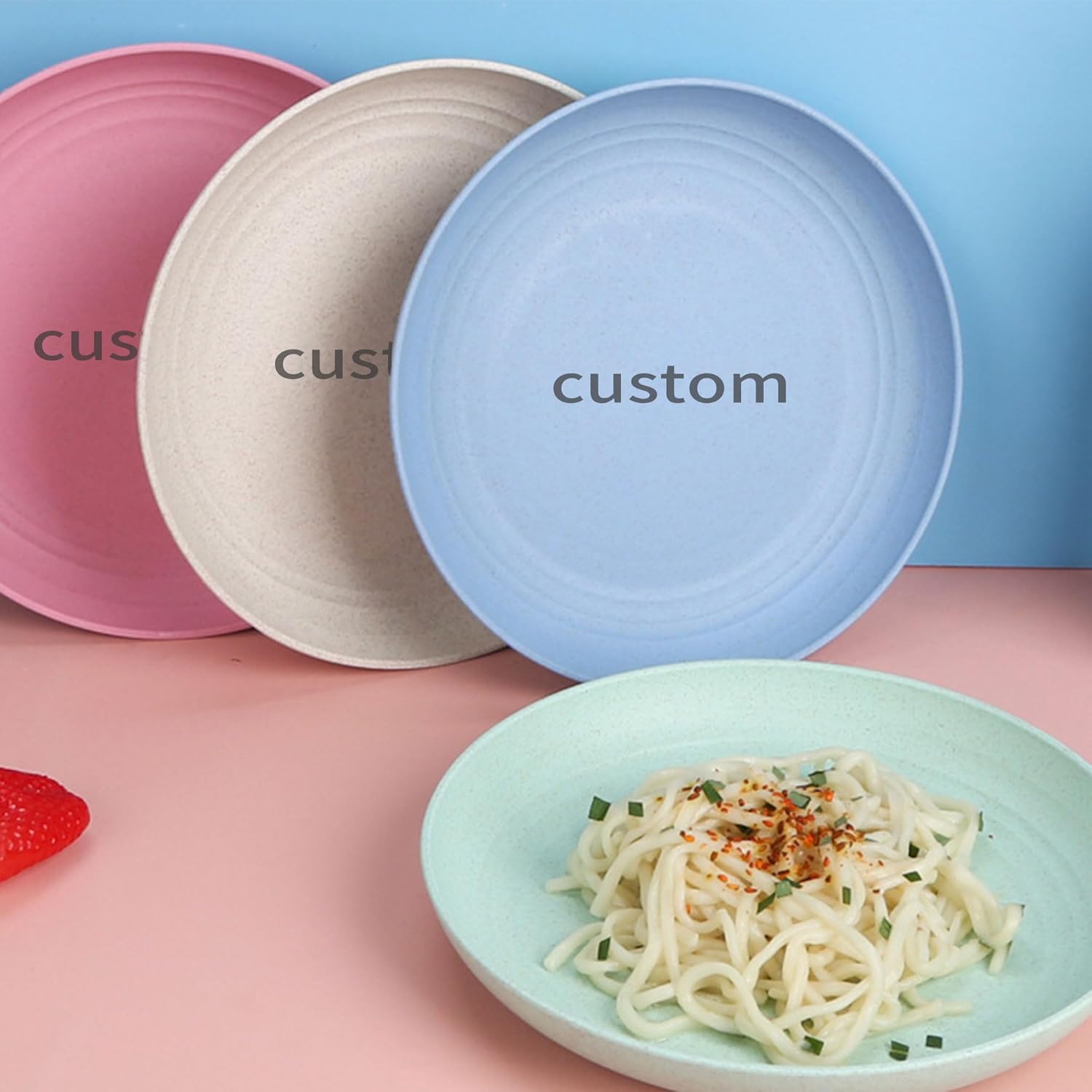 TULTU Vajilla de melamina blanca apta para lavavajillas, platos personalizados irrompibles hechos de cerámica de imitación, regalo para cocina con