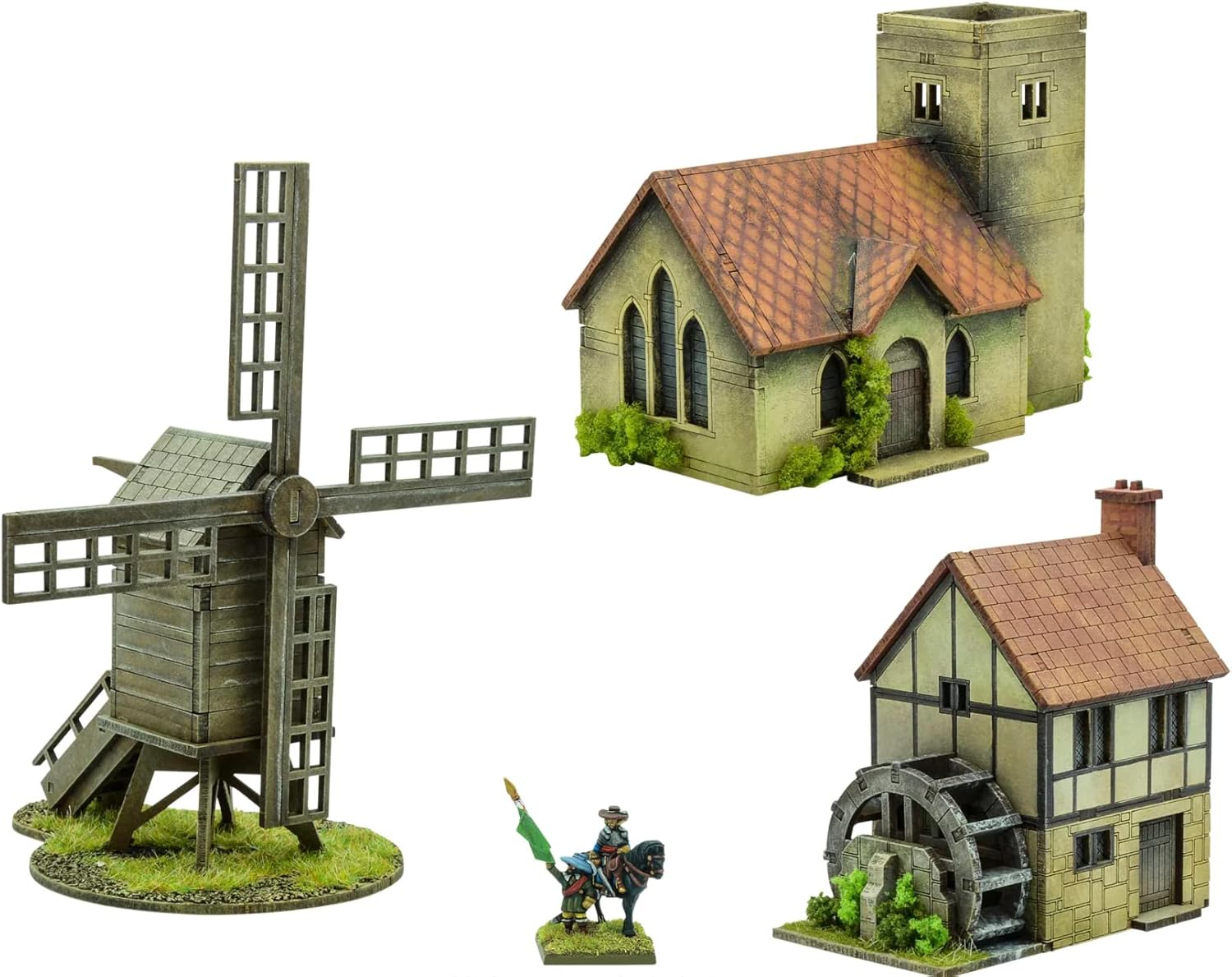 Warlord Games Pike & Shotte Epic Battles Village Scenery Pack Mesa Militar Wargaming Kit de modelo de plástico 218810002
