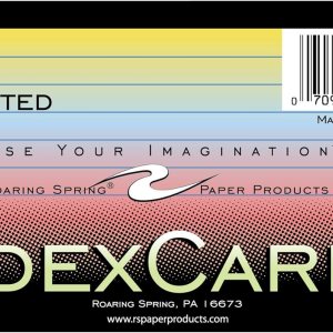 Roaring Spring Fichas coloreadas de 3 x 5 pulgadas, 100 unidades, papel de índice liso 100#, rayado en la parte delantera, blanco en la parte Roaring Spring Fichas coloreadas de 3 x 5 pulgadas, 100 unidades, papel de índice liso 100#, rayado en la parte delantera, blanco en la parte