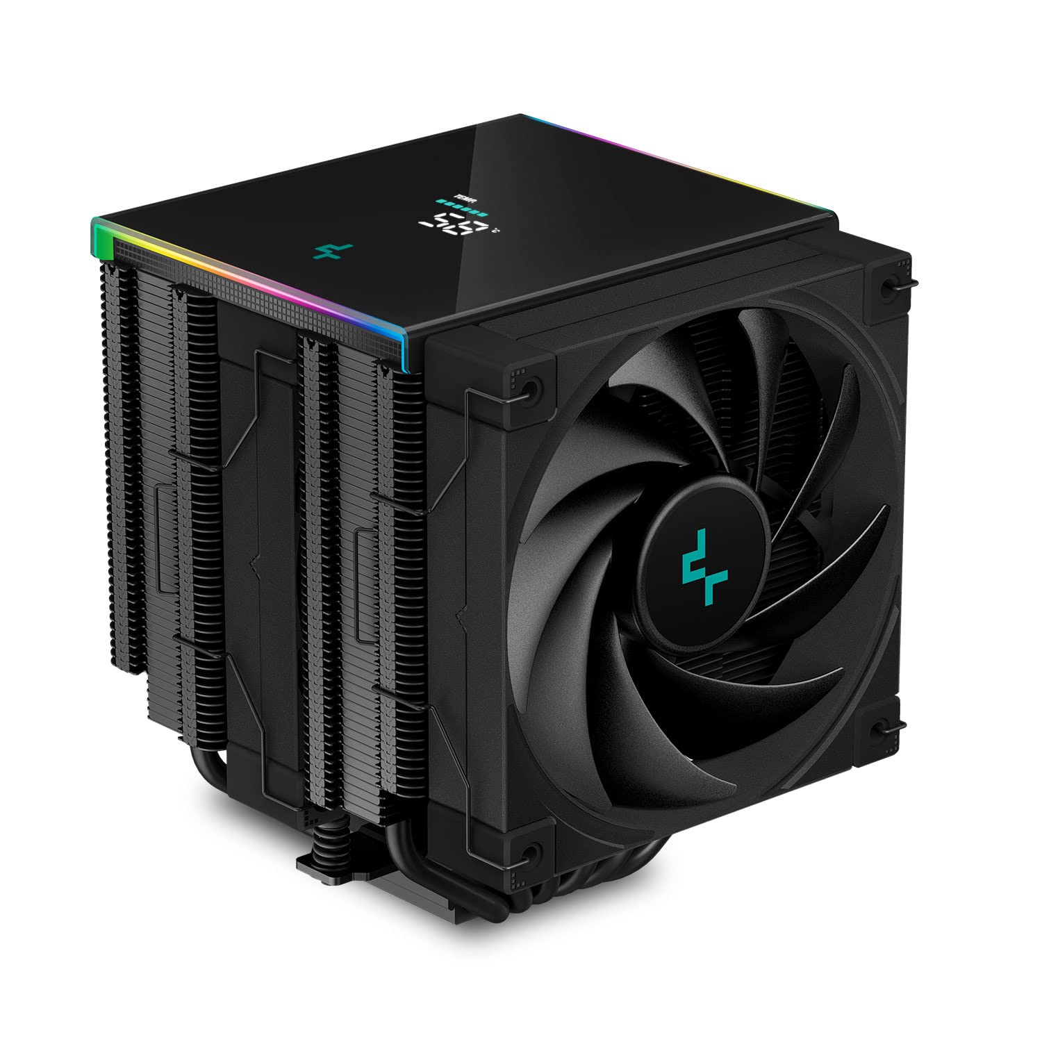 DeepCool AK620 Enfriador de aire digital para CPU Mighty 260w TDP 6 tubos de calor de cobre de doble torre con pantalla de estado y tiras LED ARGB