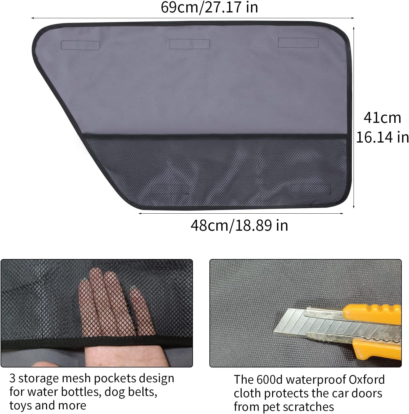 YUJHON Cubierta para puerta de automóvil para mascotas, impermeable, antideslizante, duradero, protector de puerta interior de automóvil contra