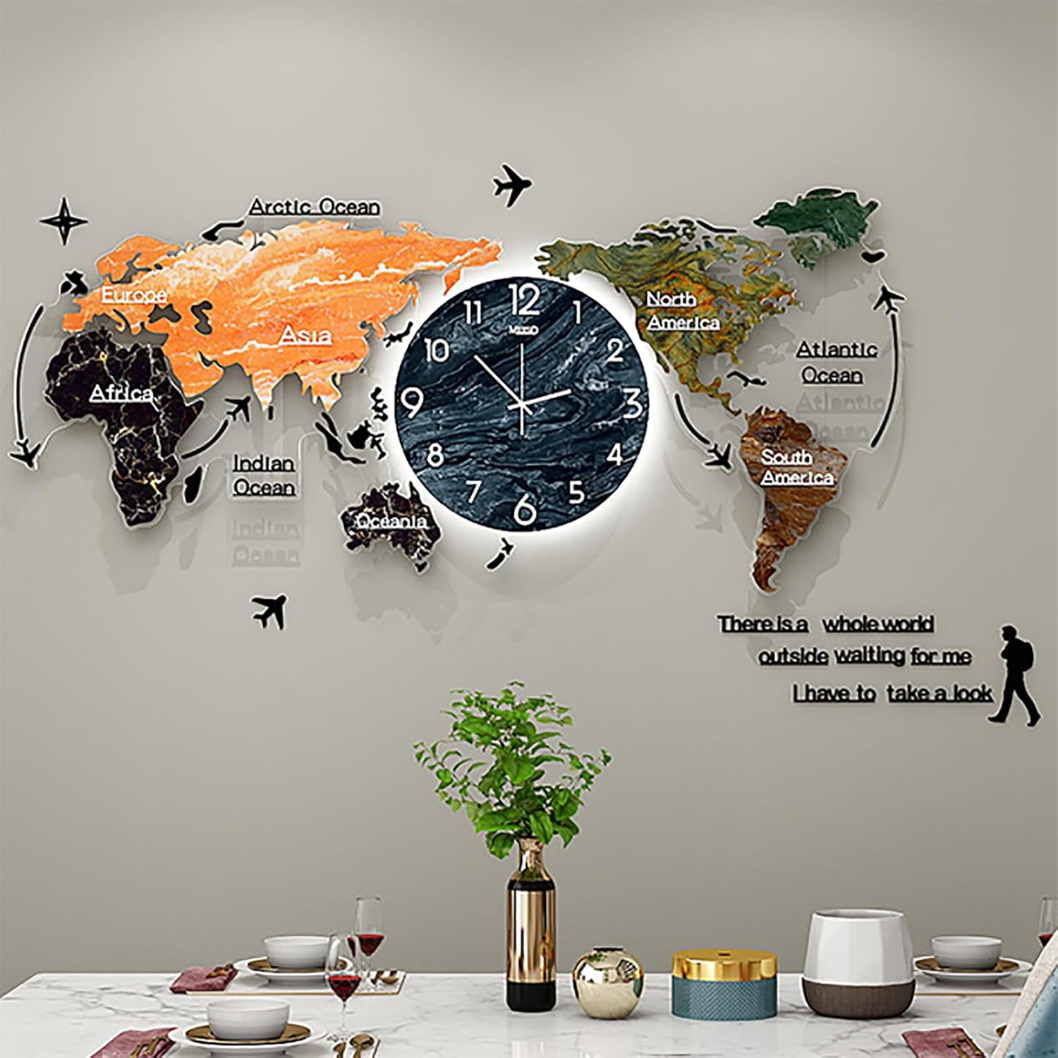 Reloj de pared decorativo extra grande para decoración de sala de estar, 2947 pulgadas, relojes de pared modernos gigantes para dormitorio y hogar,