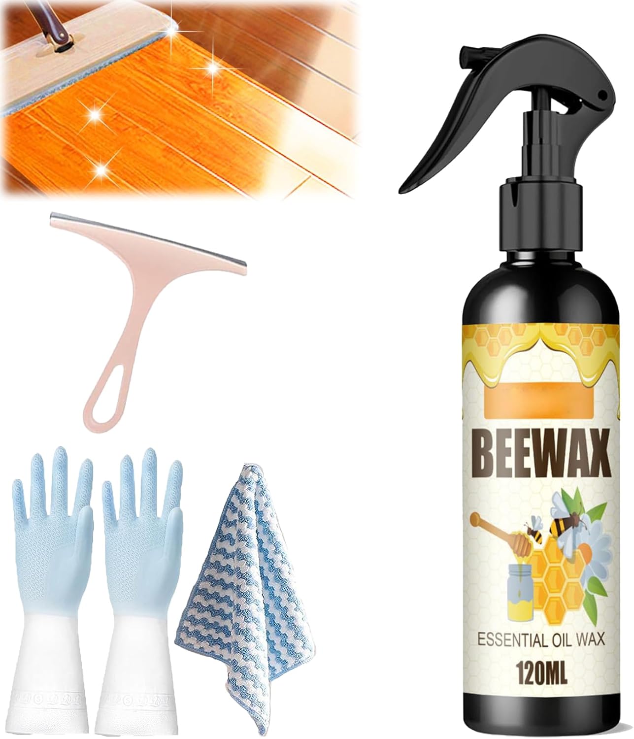 KCRPM Spray de cera de abeja natural micromolecularizada, aerosol de cera de abeja molecularizada, cera de abejas, esmalte y limpiador de muebles de