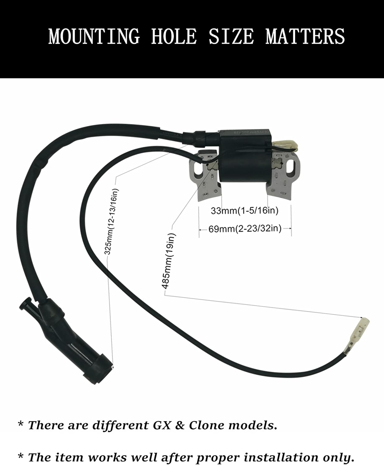 YAMAKATO Conjunto de bobina de encendido GX390 para Honda & Clones Predator 420cc 301cc GX270 GX340 339cc 389cc 439cc 9 11 13 15 hp Generadores de