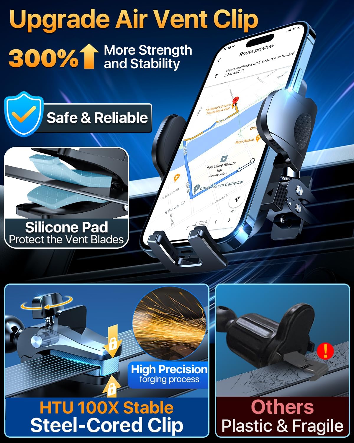 2024 Ultimate Car Phone Mount80+LBS Strongest Suction & Military-GradePatent & Safety Certs Cell Phone Holder Truck Stand for Dashboard Windshield